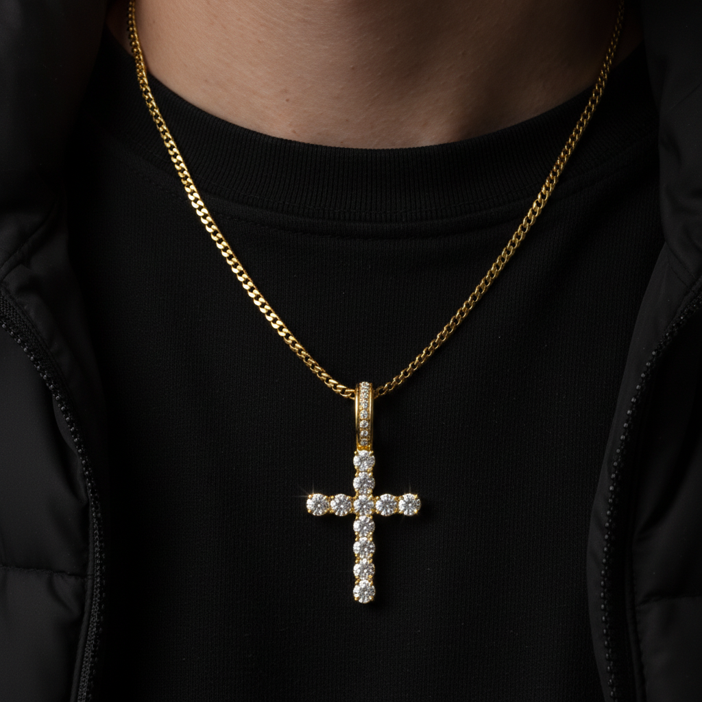 Iced Cross Pendant