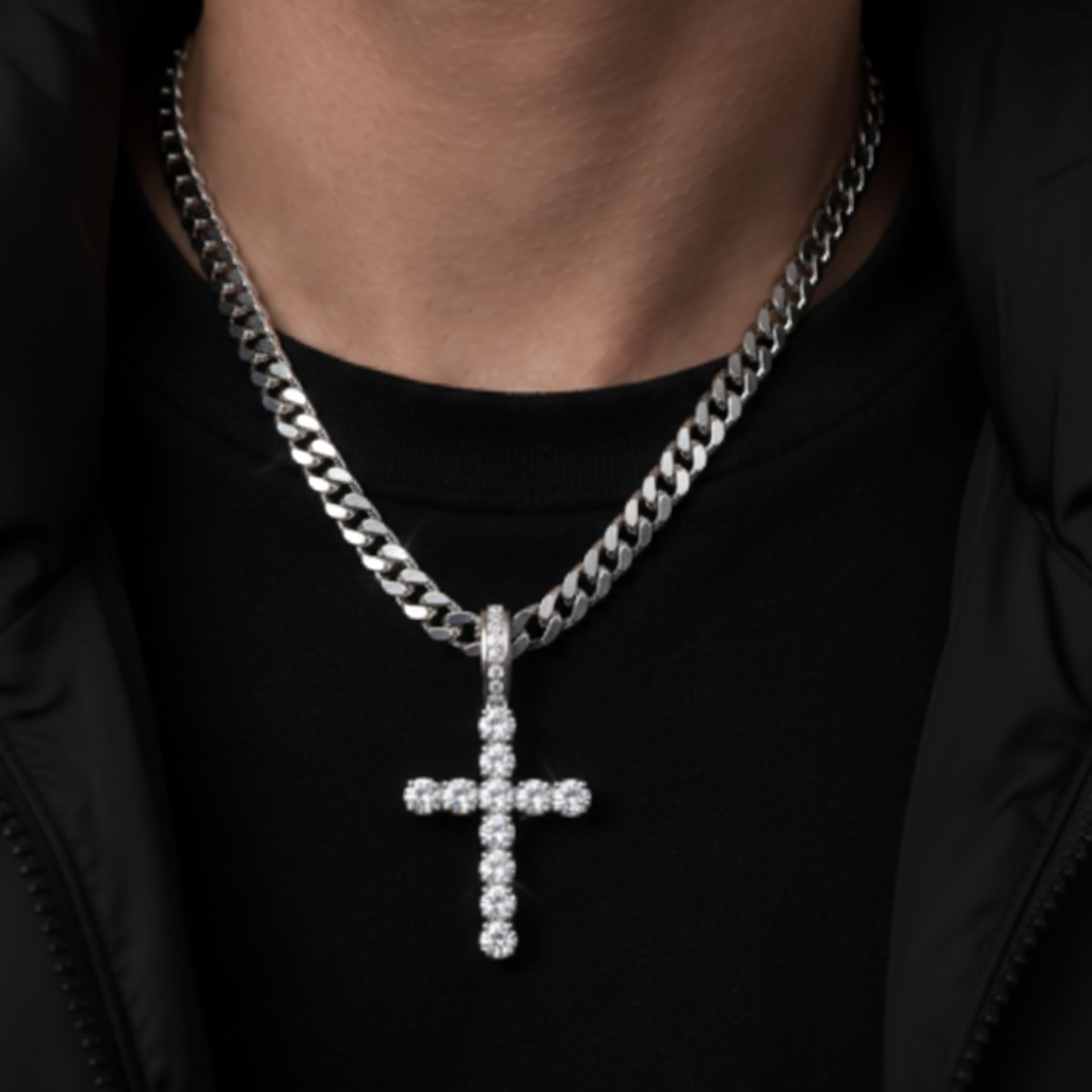Iced Cross Pendant