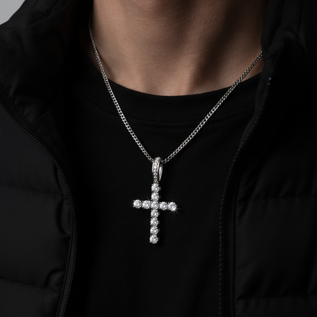 Iced Cross Pendant