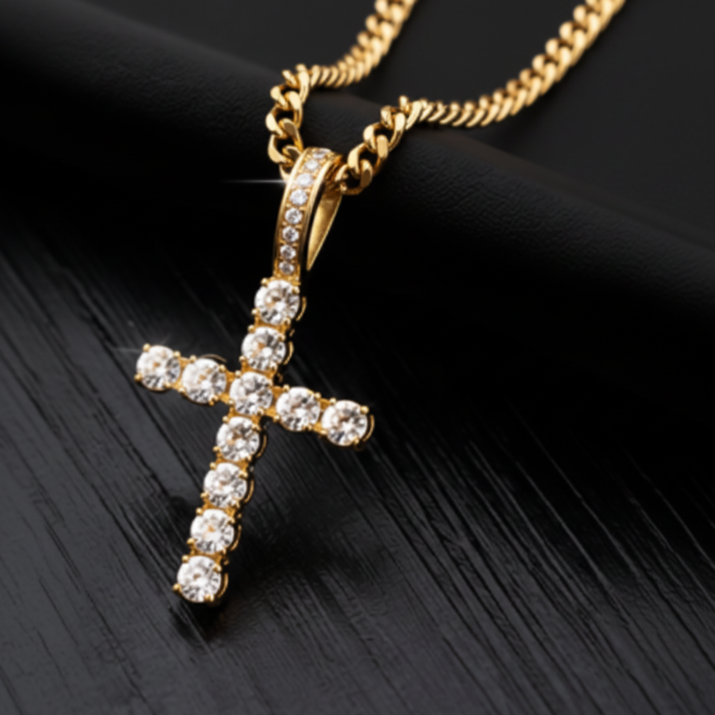 Iced Cross Pendant