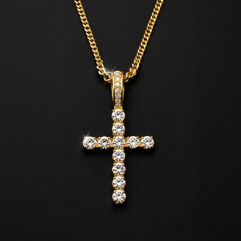Iced Cross Pendant