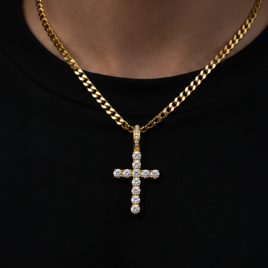 Iced Cross Pendant